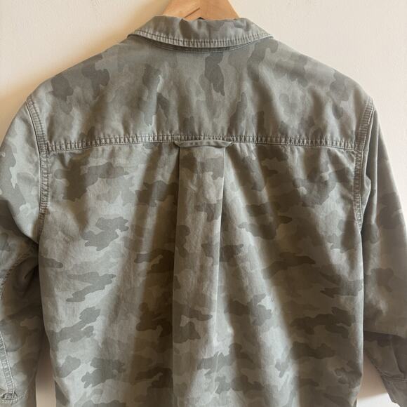 ATM Anthony Thomas Melillo Shirt Dress S Camo Pockets Stretch Cotton Military - Picture 4 of 15